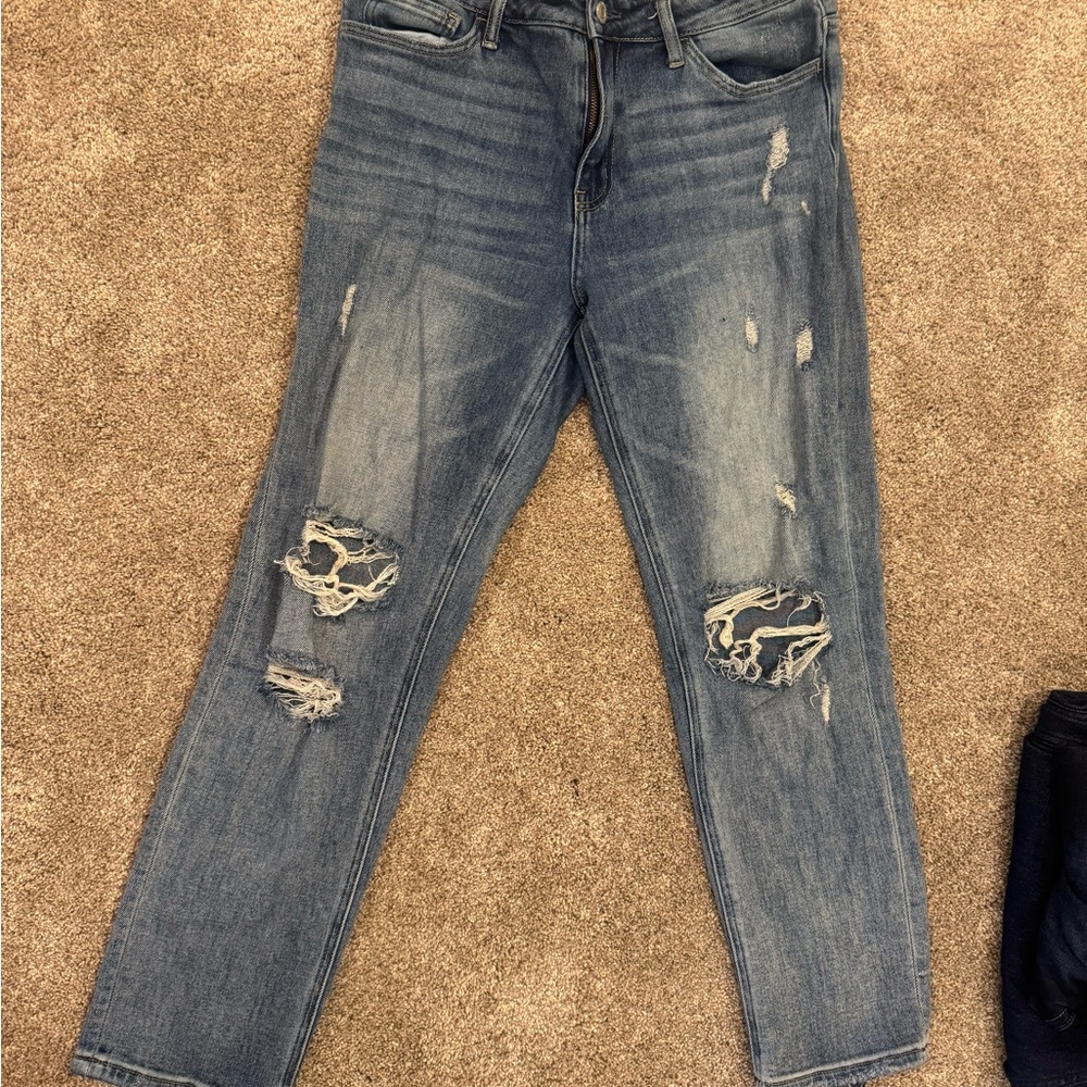 Stylish Distressed Blue Boyfriend Jeans